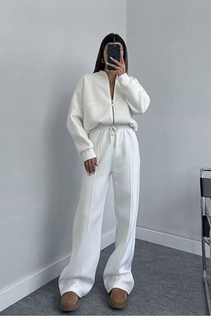 Kadın pamuklu kışlık sweat pantlon eşofman takımı DPGTS018