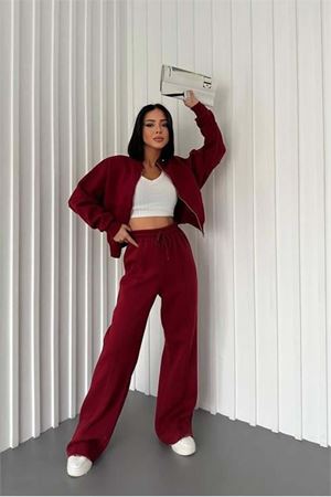 Kadın pamuklu kışlık sweat pantlon eşofman takımı DPGTS018