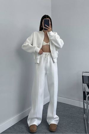 Kadın pamuklu kışlık sweat pantlon eşofman takımı DPGTS018
