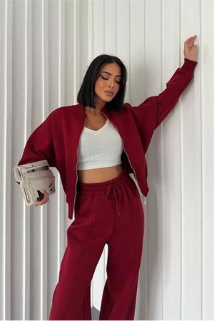 Kadın pamuklu kışlık sweat pantlon eşofman takımı DPGTS018