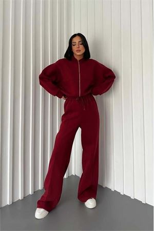 Kadın pamuklu kışlık sweat pantlon eşofman takımı DPGTS018