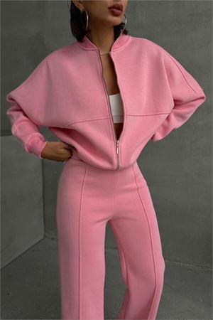 Kadın pamuklu kışlık sweat pantlon eşofman takımı DPGTS018