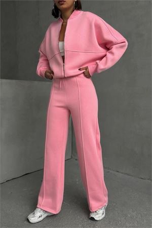 Kadın pamuklu kışlık sweat pantlon eşofman takımı DPGTS018