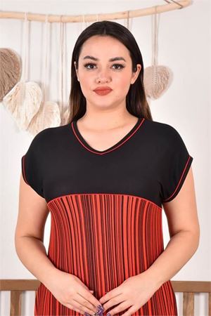 kadın büyük beden nakışlı viskon elbise DPAYSL92