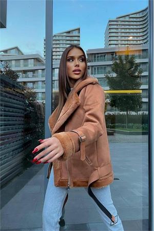 Kadın Taba Içi Kürklü Süet Ceket Mylk11