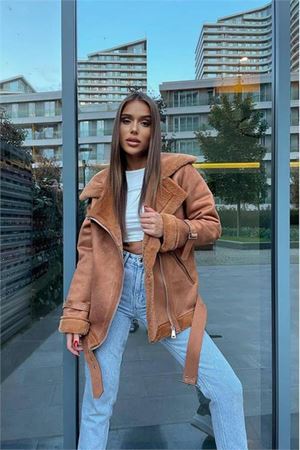 Kadın Taba Içi Kürklü Süet Ceket Mylk11