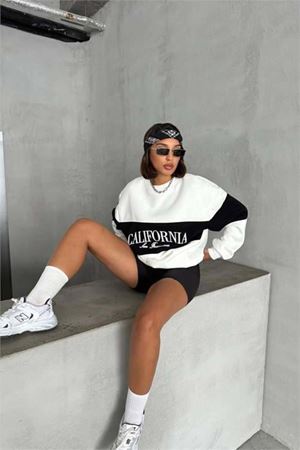 Kadın bisiklet yaka california sweat DPG038