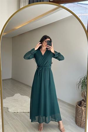 Kadın şifon maxi boy elbise DPNM001
