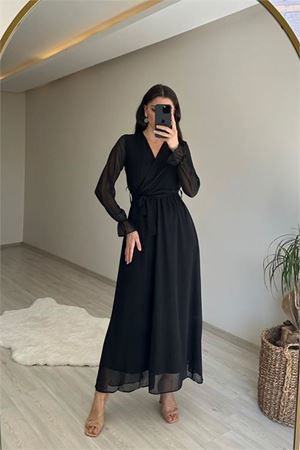 Kadın şifon maxi boy elbise DPNM001