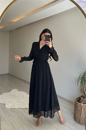 Kadın şifon maxi boy elbise DPNM001