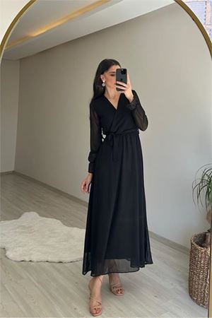 Kadın şifon maxi boy elbise DPNM001