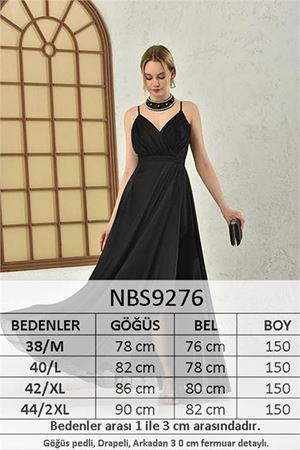 Kadın askılı yırtmaç detaylı simli uzun abiye elbise DPS9276