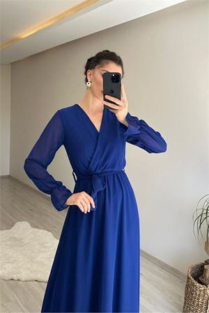 Kadın şifon maxi boy elbise DPNM001