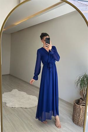 Kadın şifon maxi boy elbise DPNM001