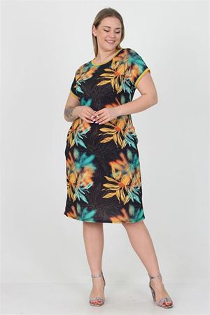 kadın cepli yeni sezon likralı büyük beden viskon elbise DPAYSL18