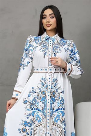 Neşeli butik kadın tasarım gömlek elbise NBMS25016