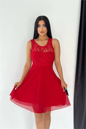 kadın güpürlü mini mezuniyet elbisesi DPKKLF15