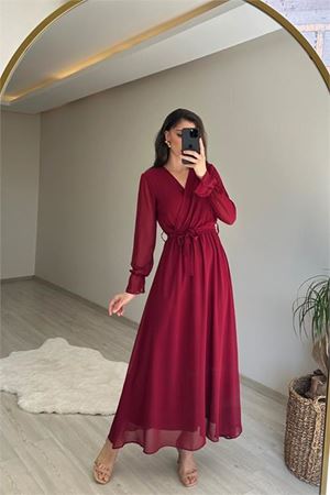 Kadın şifon maxi boy elbise DPNM001