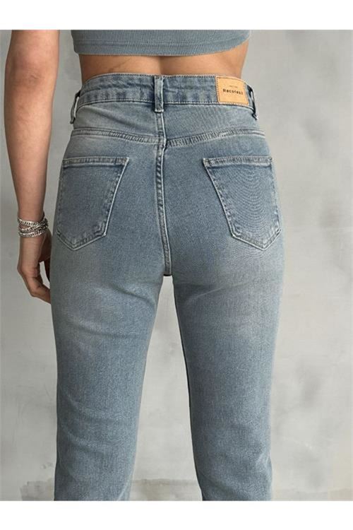 kadın yüksek bel likralı kot pantolon DPR003