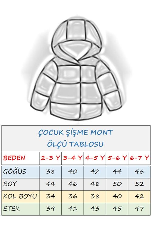 Kız çocuk çiçekli içi polarlı mont DPRBC007
