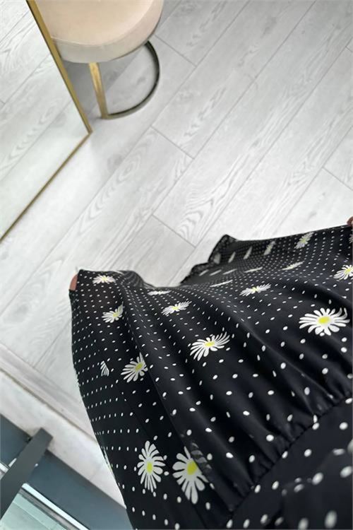 Kadın halter yaka astarlı maxi şifon elbise DPMY3242