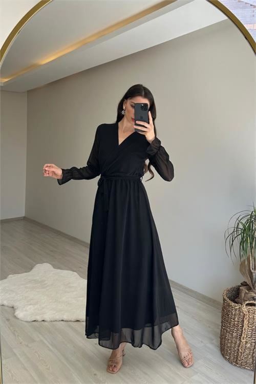 Kadın şifon maxi boy elbise DPNM001