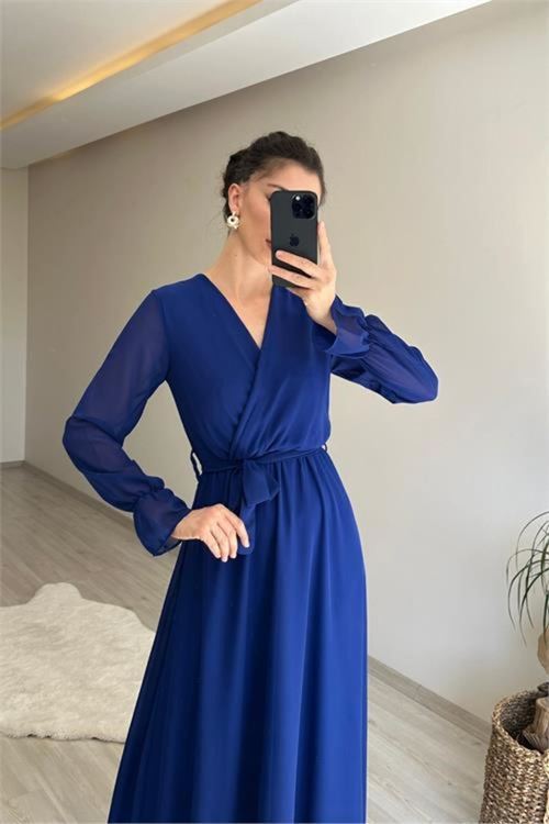Kadın şifon maxi boy elbise DPNM001