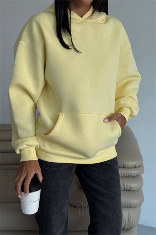 Kadın cepli oversize basic sweat DPG109
