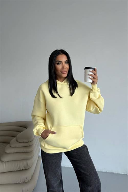 Kadın cepli oversize basic sweat DPG109