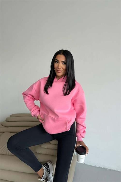 Kadın cepli oversize basic sweat DPG109
