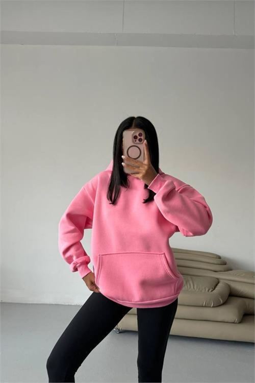 Kadın cepli oversize basic sweat DPG109