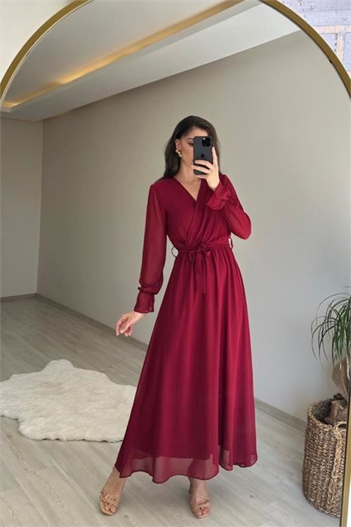 Kadın şifon maxi boy elbise DPNM001