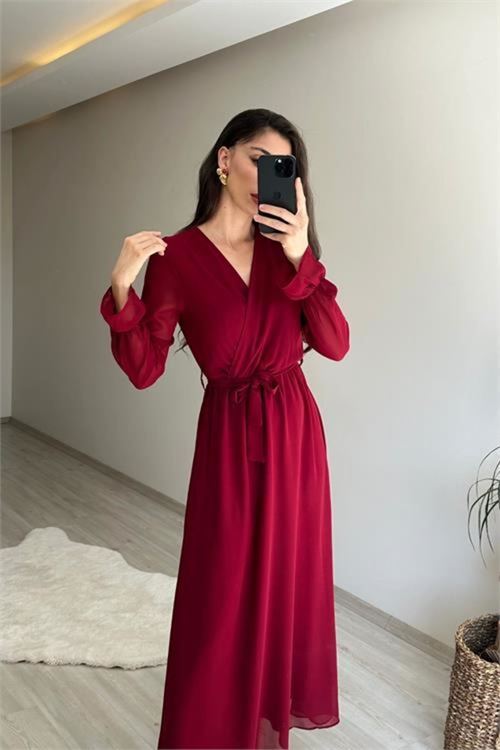 Kadın şifon maxi boy elbise DPNM001