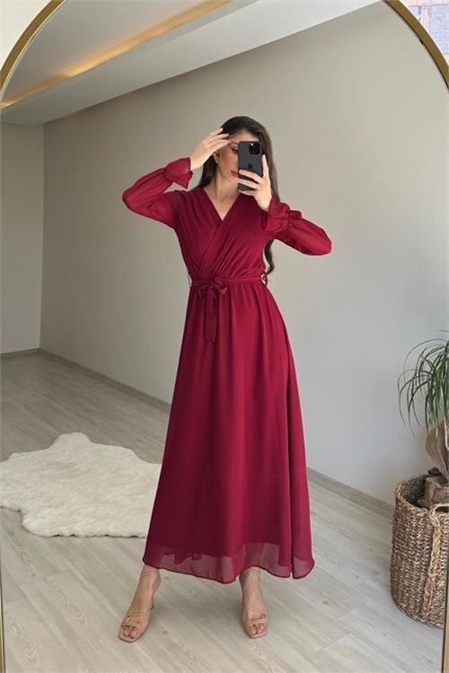 Kadın şifon maxi boy elbise DPNM001
