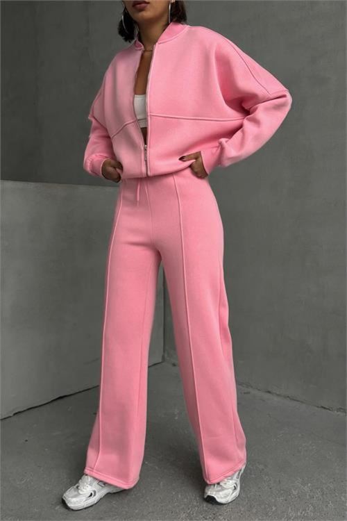 Kadın pamuklu kışlık sweat pantlon eşofman takımı DPGTS018