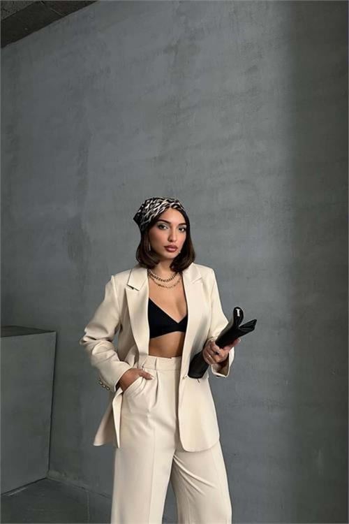 Dipmoda Kadın Gold Düğme Detaylı Blazer Ceket Dpg077
