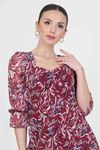 kadın bordo astarlı şifon elbise DPRY0030