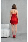 Dipmoda Kadın Straplez Payet Mini Elbise Dpswll06