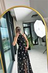 Kadın halter yaka astarlı maxi şifon elbise DPMY3242