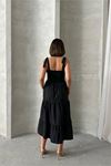 kadın askılı poplin kumaş yazlık elbise DPG091