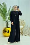 Neşeli butik kadın candy kumaş asimetrik kesim tunik pantolon ikili tesettür takım NMS072
