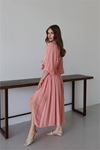 Neşeli butik kadın püskül detaylı yırtmaçlı bohem takım NBNP015