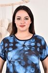 Neseli butik kadın bisiklet yaka desenli büyük beden elbise DPAYSL85