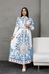 Neşeli butik kadın tasarım gömlek elbise NBMS25016