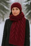 Kadın bordo kışlık kalın örme yumuşak dokulu premium atkı DPAKS050