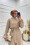 kadın bağlama detaylı Özel günler için şifon elbise DP8047