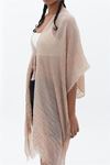 Kadın bej müslin keten pareo DPMHT01
