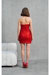 Neşeli butik kadın straplez payet mini elbise NBSWLL06