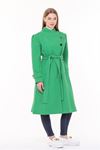Neşeli butik kadın midi oversize yün kaşe kaban NBPLTN03 - Benetton Yeşili