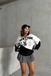 Neşeli butik kadın siyah fermuarlı New york sweat NBG050
